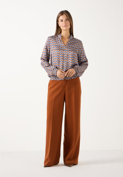 More & More Satin Blouse with Heart Print