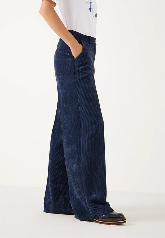 More & More Wide Leg Corduroy Trousers - Classic Blue