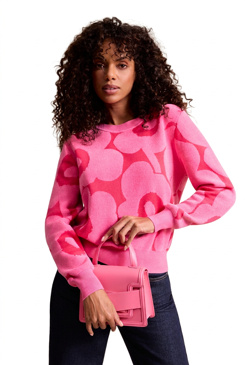 Leo & Ugo Maëline Floral Sweater in Pink