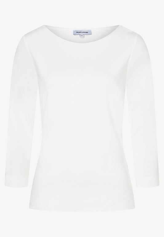 More & More 3/4 Sleeve  White T-Shirt