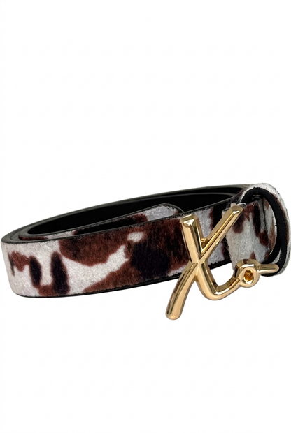 Love Laura Belt in Cow Print