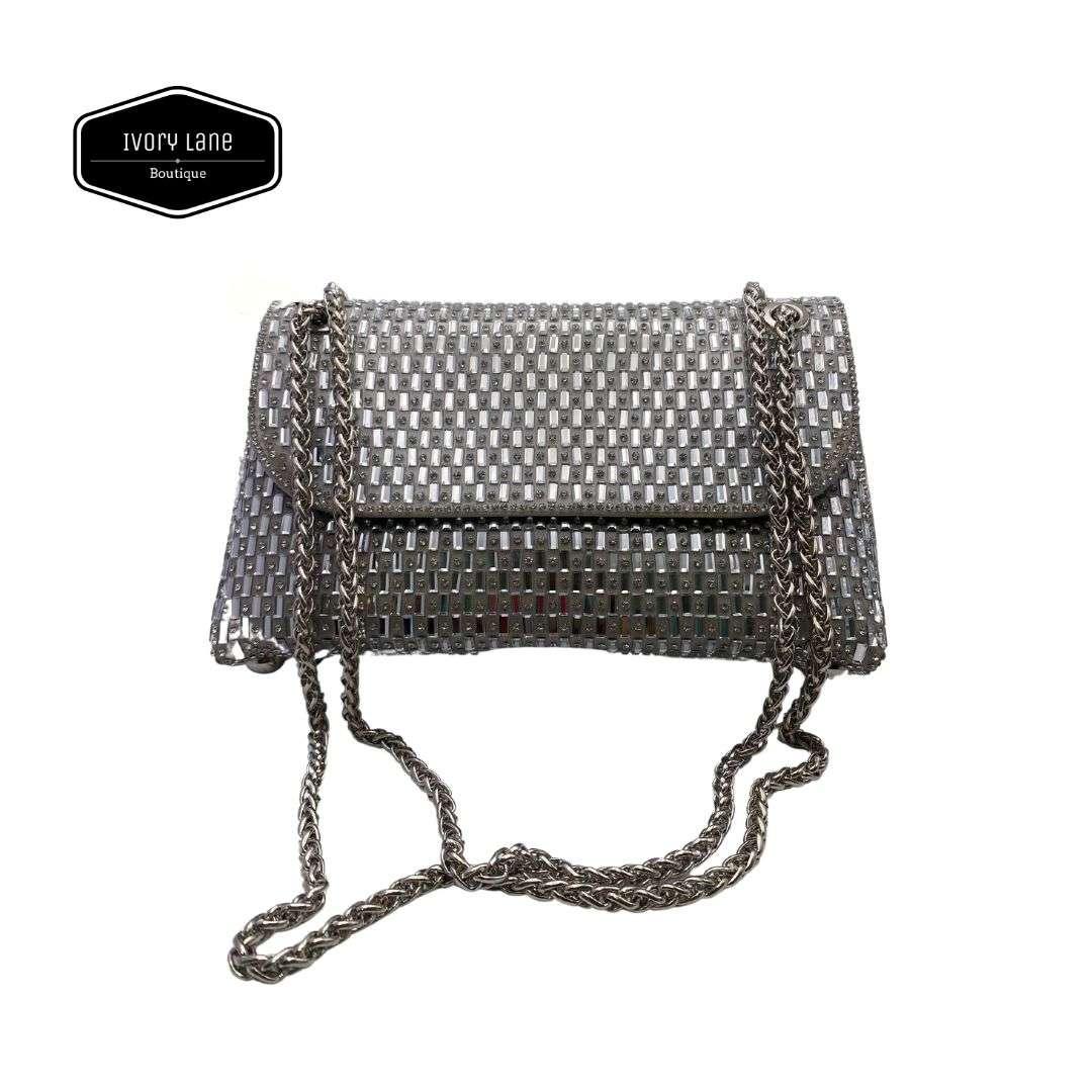 Lana Silver Diamante Evening Bag