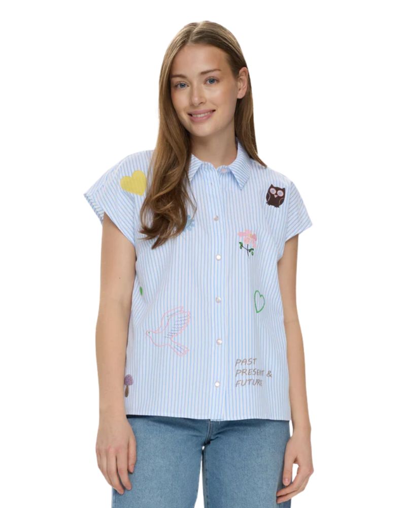 Numph - NUASHLEY EMBROIDERY SHIRT - Airy Blue