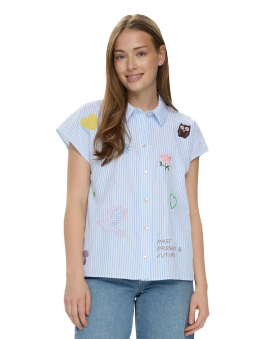 Numph - NUASHLEY EMBROIDERY SHIRT - Airy Blue