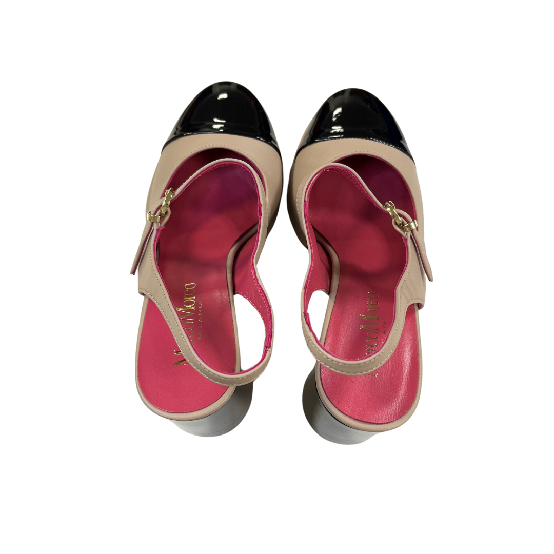 Moreo Nude & Black Block Heel F083JVN