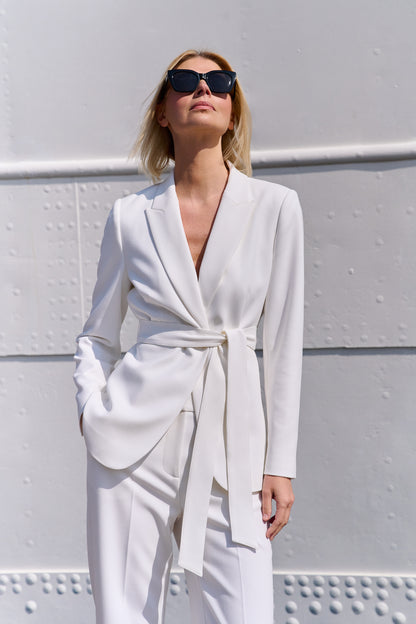 Feria White Tie Blazer