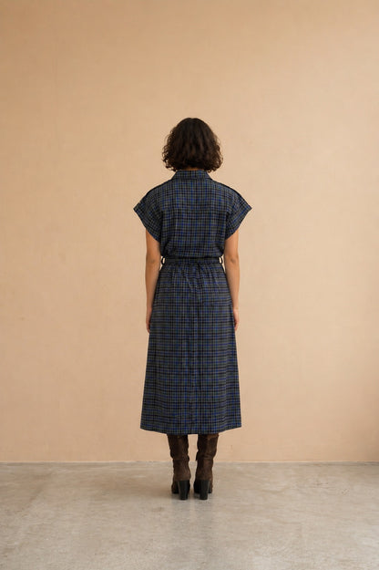 Vero Dress in Navy Check