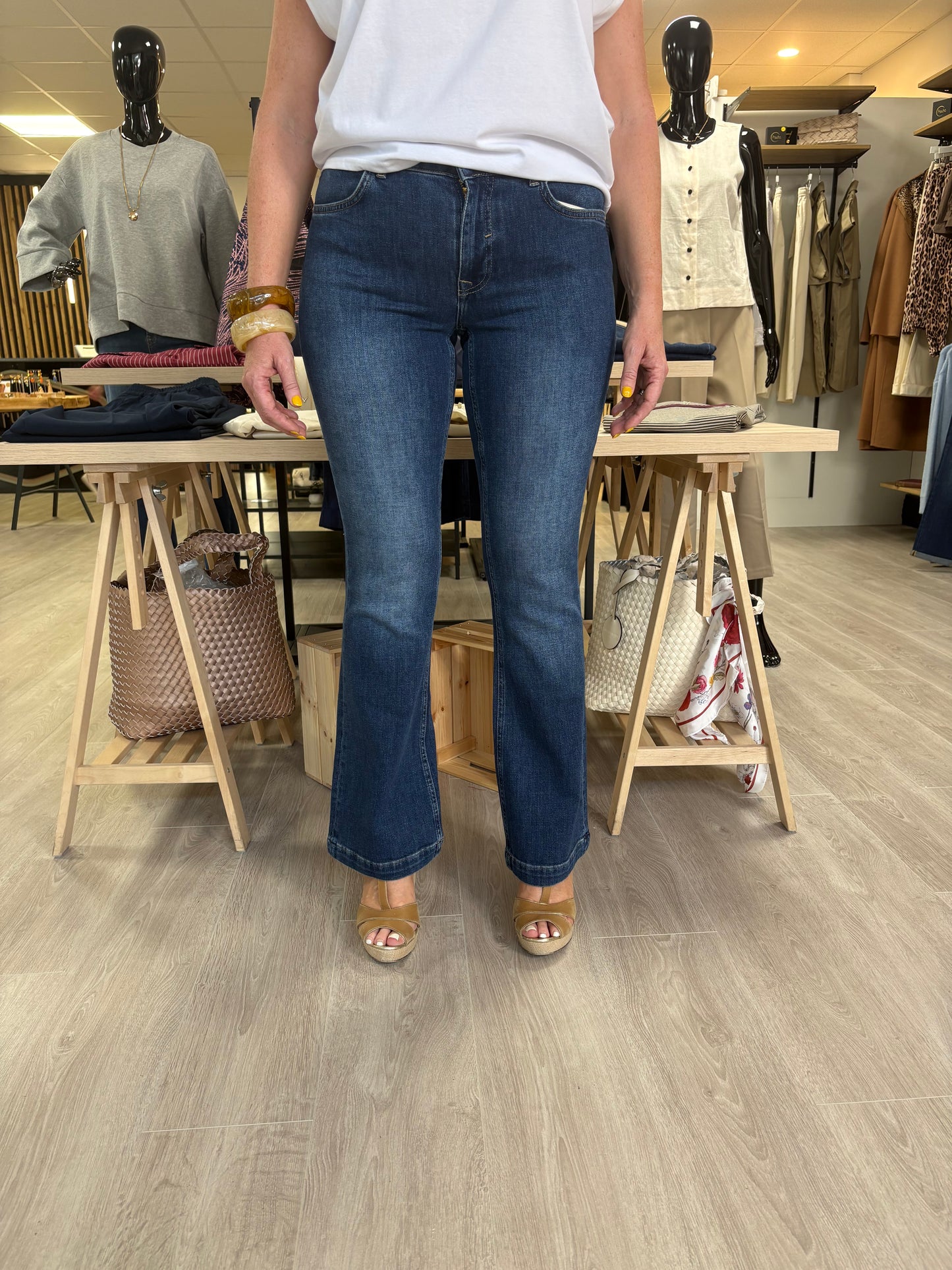 Para Mi Jade Drift Blue Flare Jeans