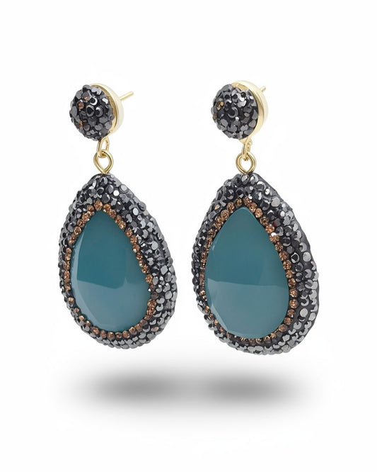 Fiona Blue Premium Earrings