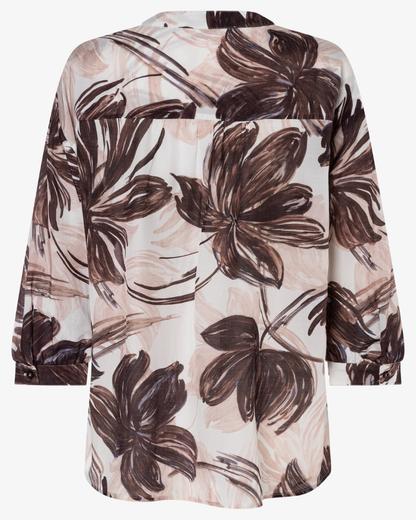 More & More Brush Stroke Flower Print Blouse