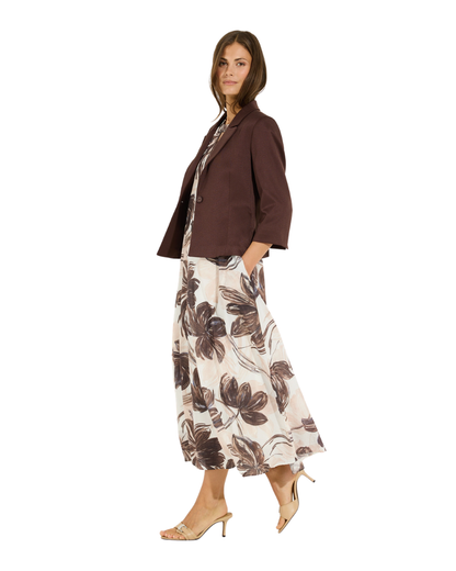 More & More Floral Maxi Dress in Brown