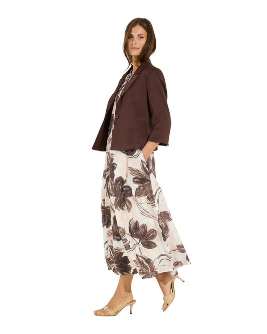 More & More Floral Maxi Dress in Brown