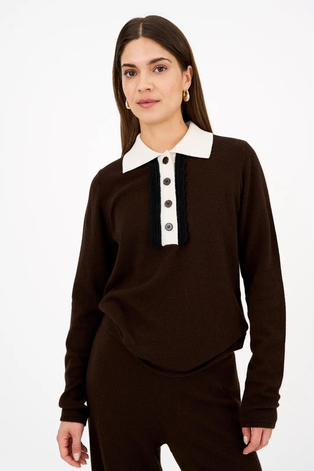Pieszak Abby Polo Knit - Black Coffee