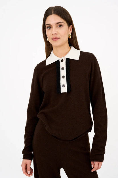 Pieszak Abby Polo Knit - Black Coffee