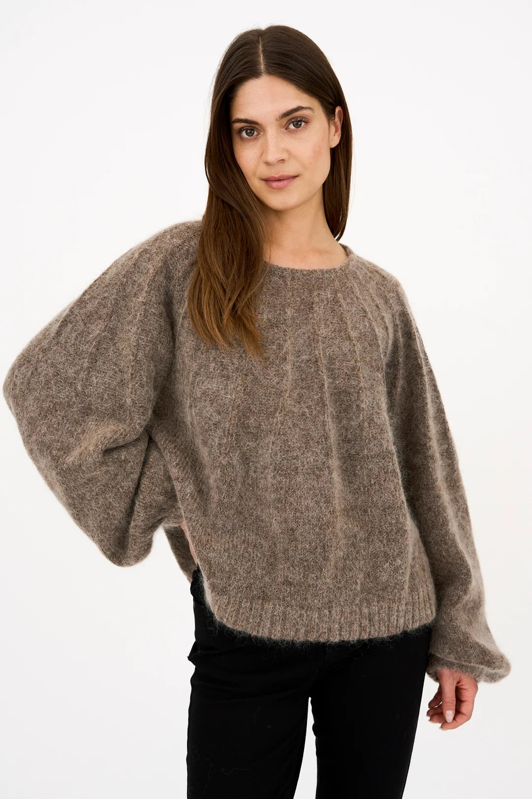 Pieszak Maddie LS Knit - Black Coffee Melange