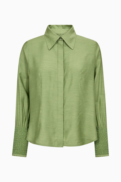 Pieszak Viola Beaded Shirt - Stunning Green