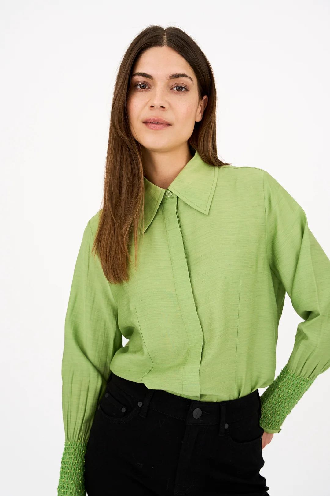 Pieszak Viola Beaded Shirt - Stunning Green