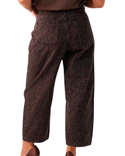 Love Laura Carrot Barrel Jeans in Dark Leopard