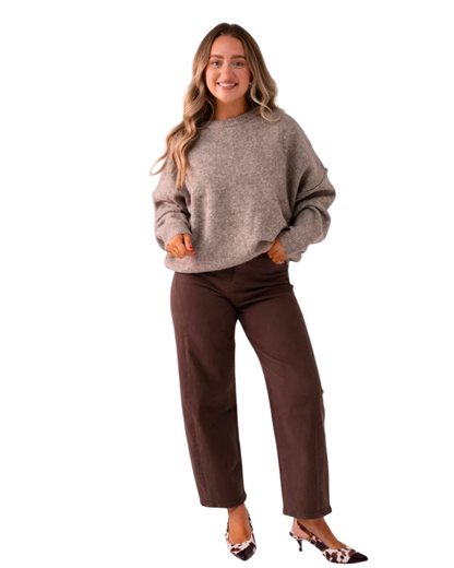 Love Laura Carrot Barrel Jeans in Chocolate