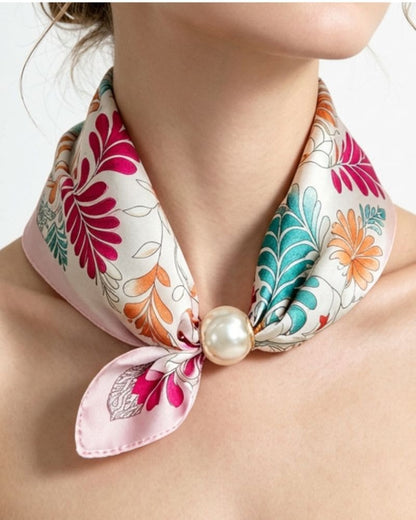 Sophie Magnetic Pearl Scarf – Rose