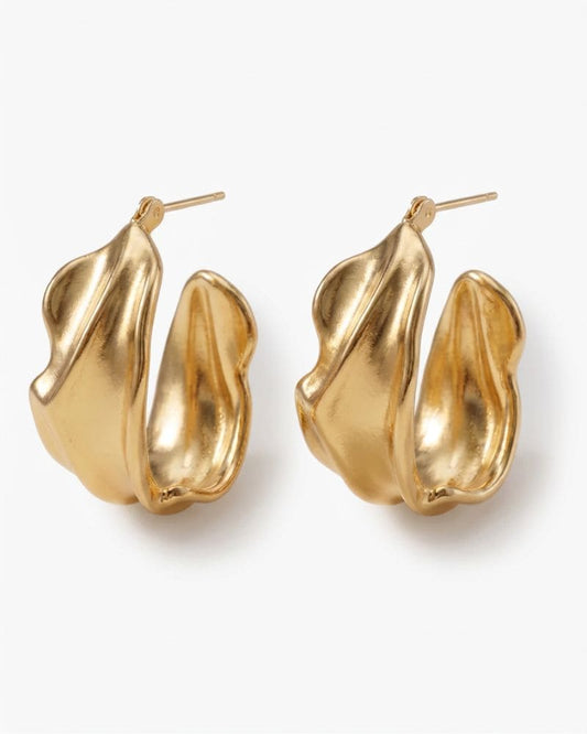Ruth Sculptural Gold Hoop Earrings