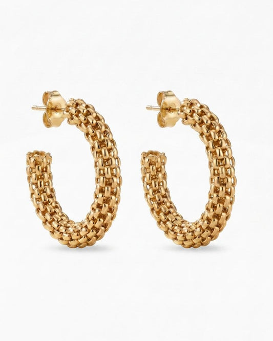 Maggie Woven Chain Hoop Earrings