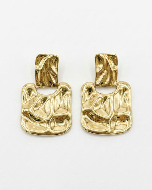 Cora Sculptural Square Drop Earrings