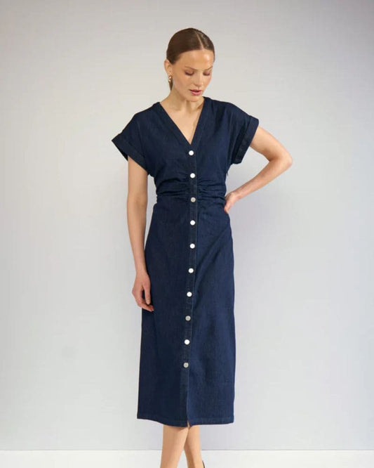 Numph - NUALETTA DRESS - Dark Blue Denim