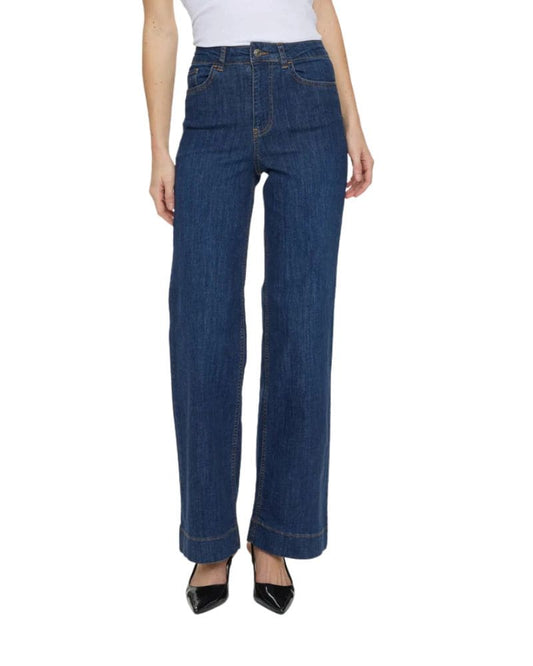 Numph - NUPARIS HR WIDE JEANS - Dark Blue Denim