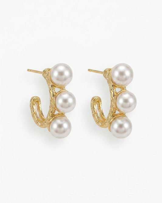 Nova Pearl Hoop Earrings