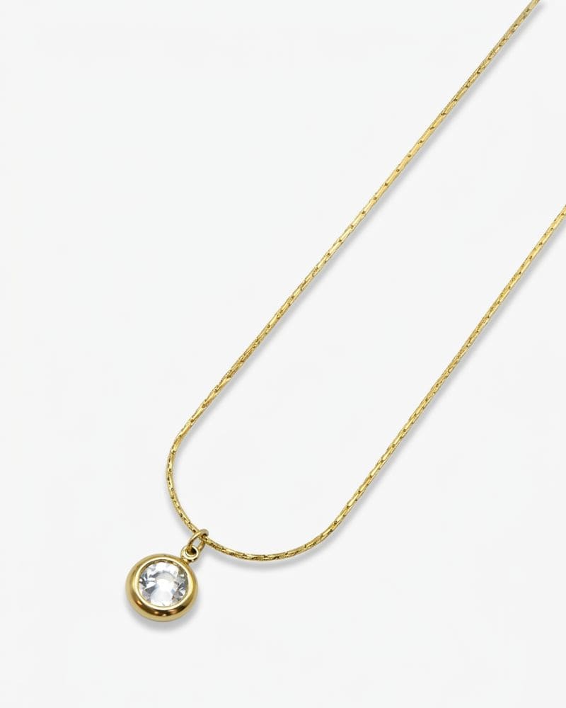 Izzy Gold Crystal Pendant Necklace