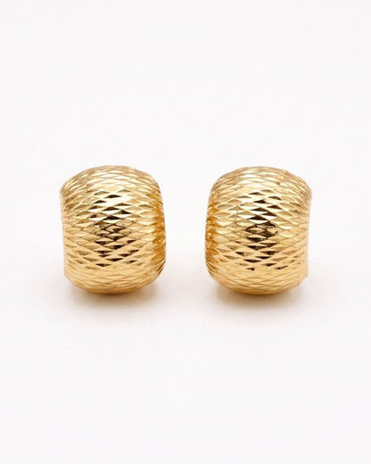 Adele Gold Textured Hoop Earrings