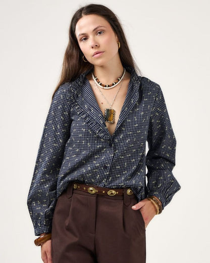 Angele Navy Blouse
