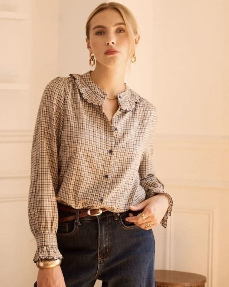 Ali Check Collar Blouse