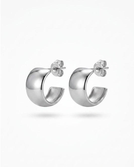 Emrys Silver Metallic Hoops