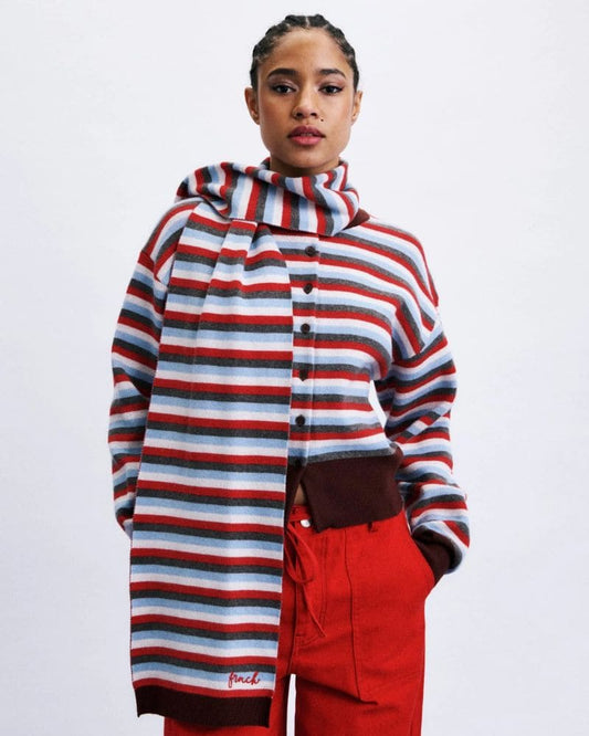 SHIBUYA Red Cardigan Scarf Set