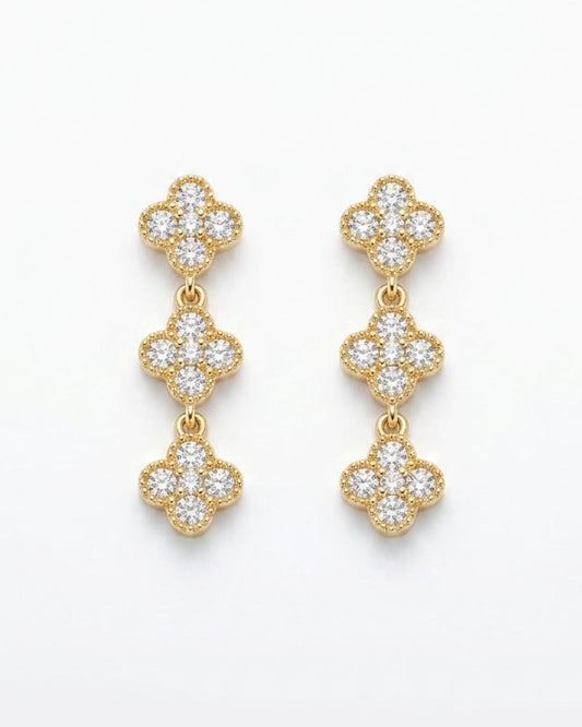 Daria Gold Clover Drop