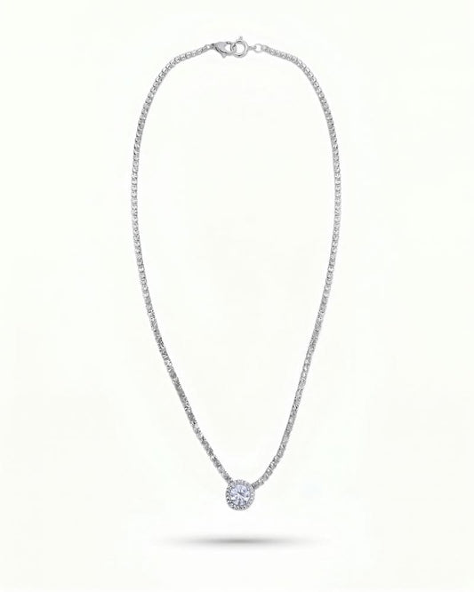 Alessia Silver Diamante Necklace