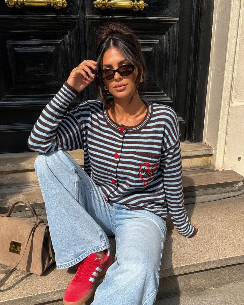 Esme Striped Knit Cardigan