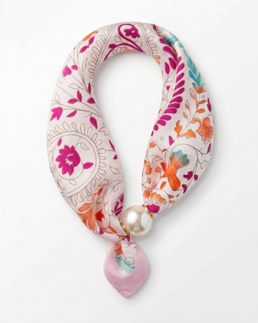 Sophie Magnetic Pearl Scarf – Rose