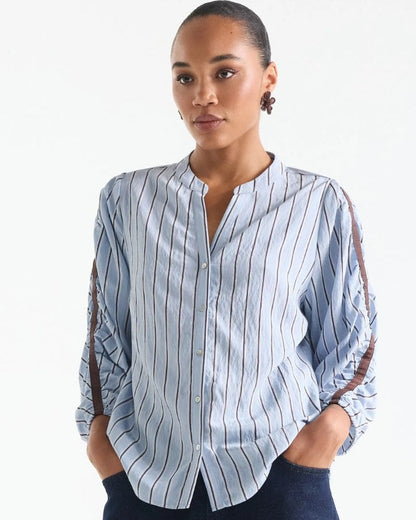 Jansen Amsterdam - Leah V-Neck Blouse - Blue