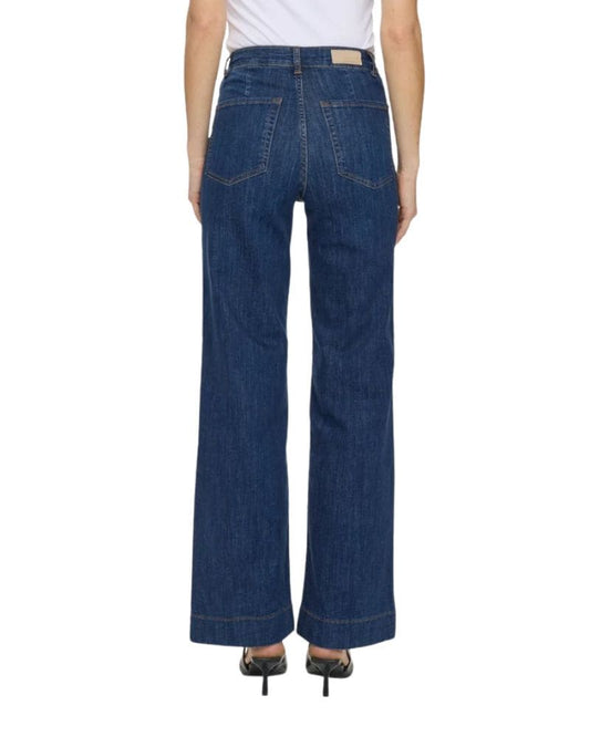 Numph - NUPARIS HR WIDE JEANS - Dark Blue Denim
