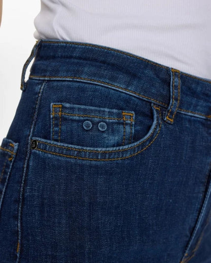 Numph - NUPARIS HR WIDE JEANS - Dark Blue Denim