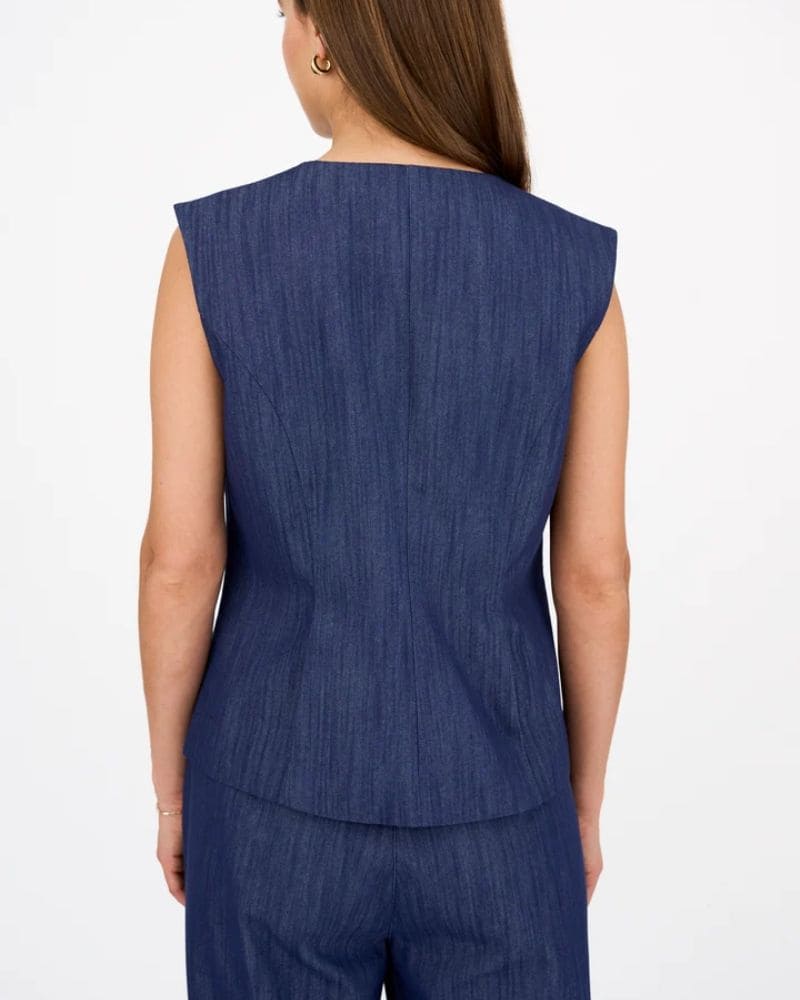 Pieszak Aika Peplum Top Wash Solaris - Rinse Denim