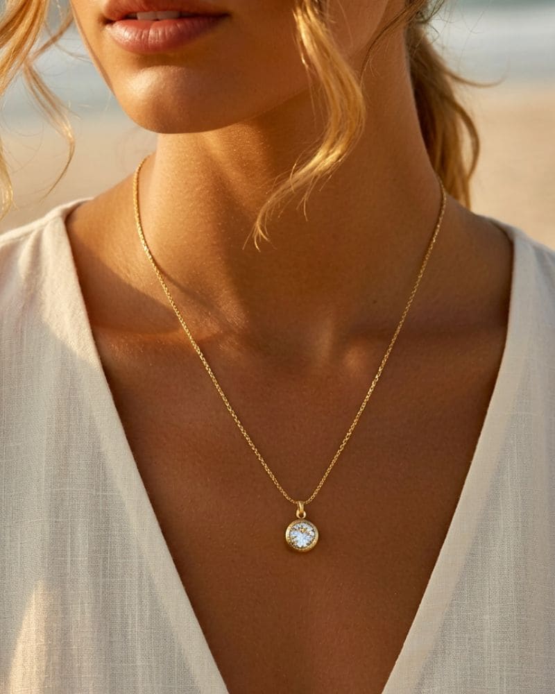Izzy Gold Crystal Pendant Necklace
