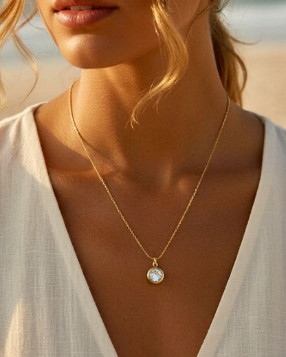 Izzy Gold Crystal Pendant Necklace