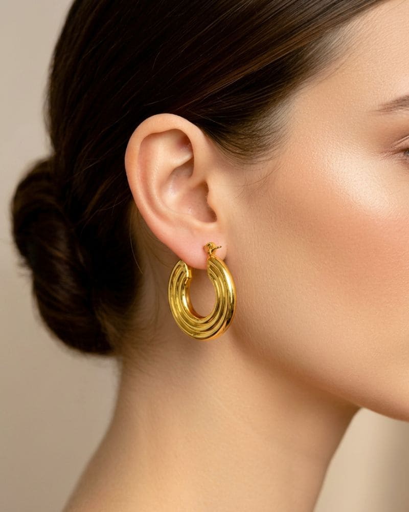 Kelly Stainless Steel Chunky Hoop Earrings