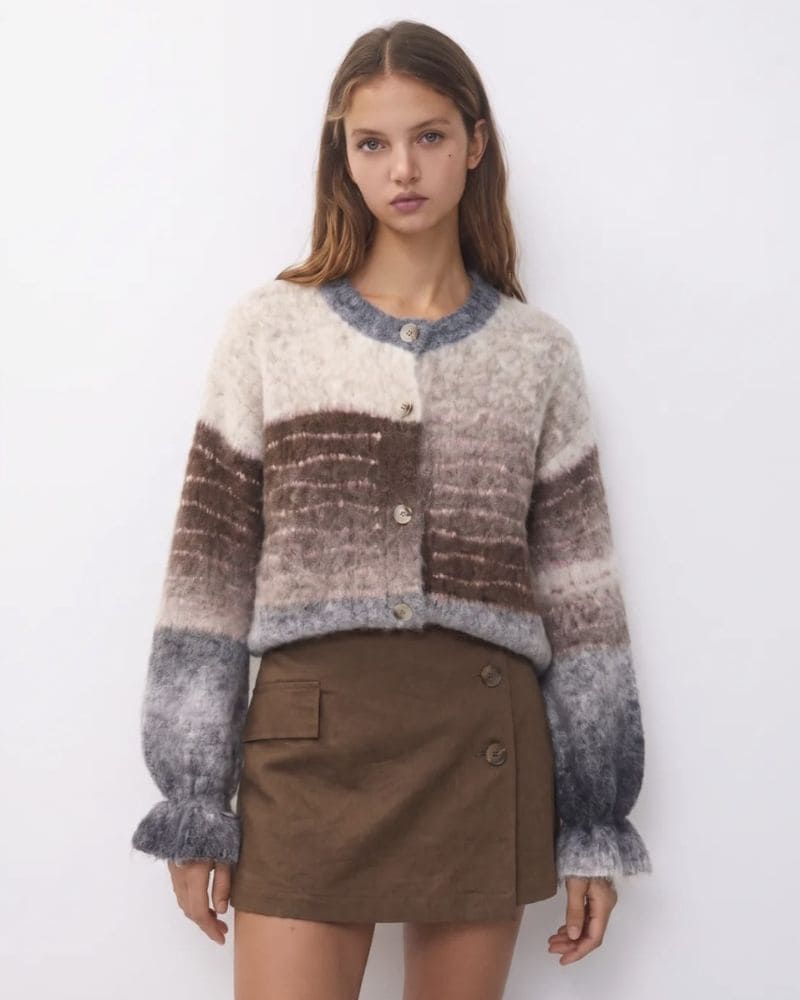 Name It Betsy Cardigan in a tonal textured knit