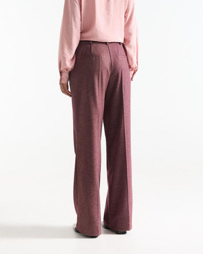 Bonna Wine Red Wide Leg Trousers