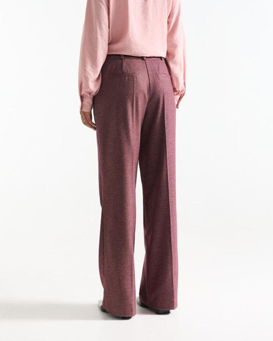 Bonna Wine Red Wide Leg Trousers